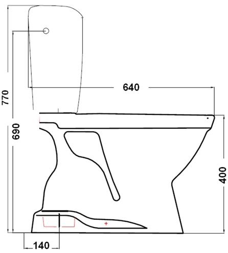 EASY WC kombi, spodný odpad H8602710002965 Technický nákres