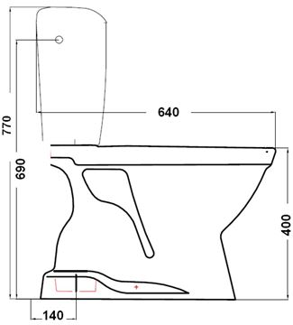 EASY WC kombi, spodný odpad H8602710002965 Technický nákres