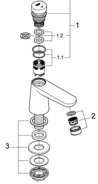 GROHE EUROECO COSMOPOLITAN T umývadlová stojanková batéria, samouzatváracia, pre jednu vodu, chróm 36265000 Obrázek - fotka