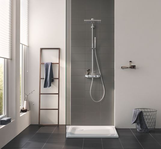 GROHE EUPHORIA SMARTCONTROL SYSTEM 310 CUBE DUO sprchový set s termostatickou batériou, horná sprcha s 2 prúdmi, ručná sprcha, tyč, hadica, chróm 26508000 Obrázek - fotka