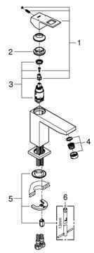 GROHE EUROCUBE umývadlová stojanková batéria, chróm 23446000 Obrázek - fotka