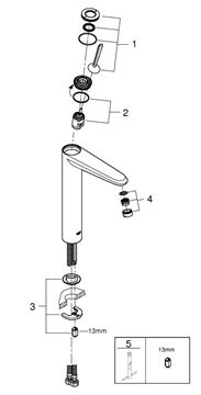 GROHE EURODISC JOY umývadlová batéria DN15 páková, chróm 23428000 Obrázek - fotka