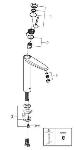 GROHE EURODISC JOY umývadlová batéria DN15 páková, chróm 23428000 Obrázek - fotka