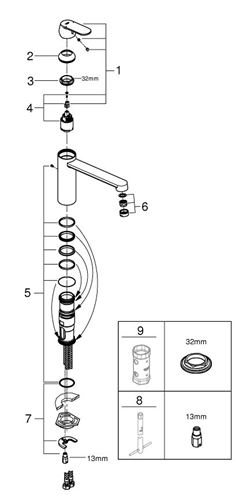 GROHE EUROSMART drezová batéria, chróm 30193000 Obrázek - fotka