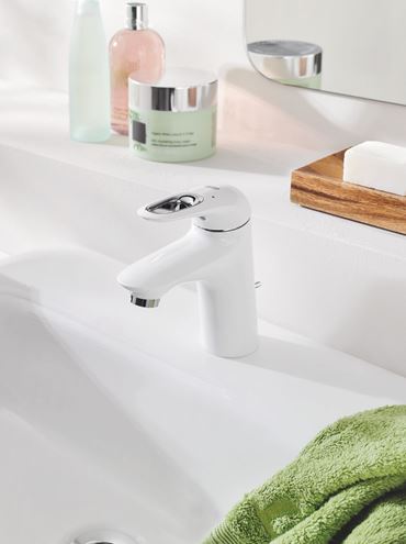 GROHE EUROSTYLE umývadlová stojanková batéria, s odtokovou súpravou, mesačná biela/chróm 33558LS3 Obrázek - fotka