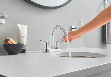 GROHE ESSENTIALS CUBE nástenný pohárik, sklo, chróm 40755001 Obrázek - fotka