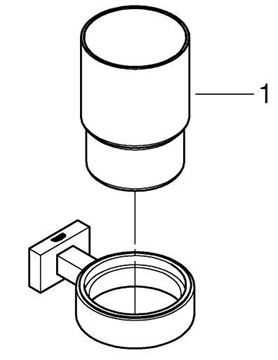 GROHE ESSENTIALS CUBE nástenný pohárik, sklo, chróm 40755001 Obrázek - fotka