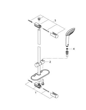 GROHE EUPHORIA 110 DUO sprchová súprava 4-dielna, ručná sprcha pr. 110 mm, 2 prúdy, tyč, hadica, polička, Water Saving, chróm 27242001 Obrázek - fotka