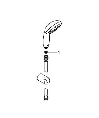 GROHE NEW TEMPESTA 100 sprchová súprava 3-dielna, ručná sprcha pr. 100 mm, 2 prúdy, hadica, držiak, chróm 27799001 Obrázek - fotka