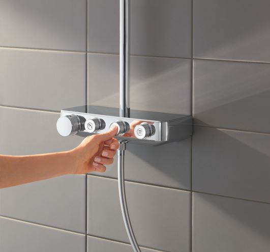 GROHE EUPHORIA SMARTCONTROL SYSTEM 310 DUO sprchový set s termostatickou batériou, horná sprcha, ručná sprcha s 3 prúdmi, tyč, hadica, chróm 26507000 Obrázek - fotka