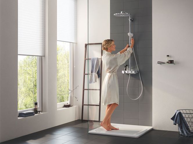 GROHE EUPHORIA SMARTCONTROL SYSTEM 310 DUO sprchový set s termostatickou batériou, horná sprcha, ručná sprcha s 3 prúdmi, tyč, hadica, chróm 26507000 Obrázek - fotka
