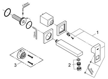 GROHE EUROCUBE umývadlová podomietková batéria, chróm 19895000 Obrázek - fotka
