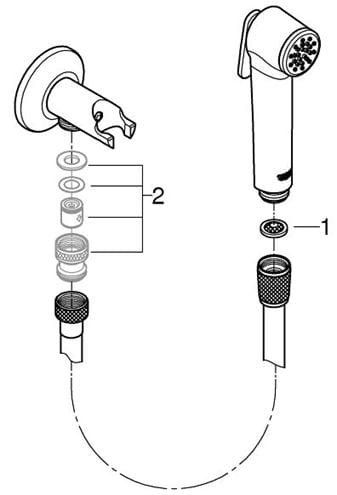 GROHE TEMPESTA-F TRIGGER SPRAY 30 bidetová spŕška, s hadicou a držiakom, chróm 27513001 Obrázek - fotka