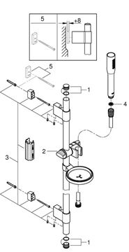 GROHE EUPHORIA COSMOPOLITAN STICK sprchová súprava 4-dielna, ručná sprcha 216 mm, tyč, hadica, mydelnička, Water Saving, chróm 27368000 Obrázek - fotka