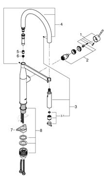 GROHE ESSENCE NEW drezová batéria, s flexi ramienkom a sprškou, chróm 30294000 Obrázek - fotka
