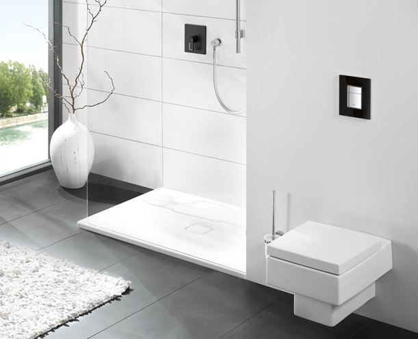 GROHE SKATE COSMOPOLITAN ovládacie tlačidlo pre dve splachovania, sklo, velvet black-čierna/chróm 38845KS0 Obrázek - fotka