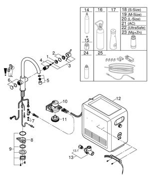 GROHE BLUE PROFESSIONAL drezové elektronická batéria, s filtračným a chladiacim zariadením, Bluetooth, napájanie zo siete, chróm 31323002 Obrázek - fotka