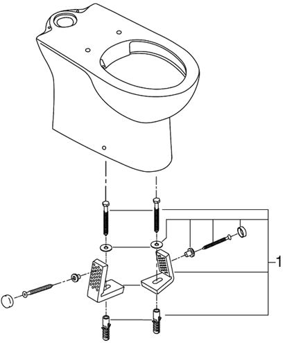 GROHE BAU CERAMIC WC kombi misa, Rimless splachovanie, spodný odpad, alpská biela 39429000 Obrázek - fotka