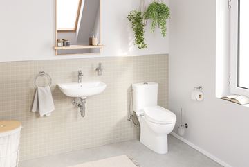 GROHE BAU CERAMIC WC kombi misa, Rimless splachovanie, spodný odpad, alpská biela 39429000 Obrázek - fotka