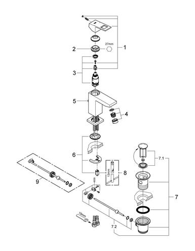 GROHE EUROCUBE umývadlová stojanková batéria, s odtokovou súpravou, chróm 2312700E Obrázek - fotka