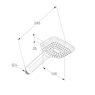 KLUDI FRESHLINE CL 1S ručná sprcha 135x135 mm, chróm 6450005-00 Technický nákres