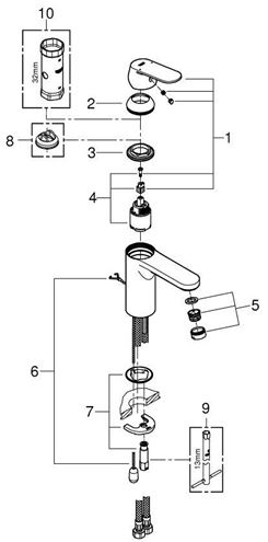 GROHE EUROSMART COSMOPOLITAN umývadlová stojanková batéria, chróm 23326000 Obrázek - fotka