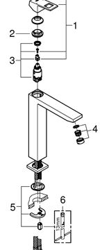 GROHE EUROCUBE umývadlová stojanková batéria, chróm 23406000 Obrázek - fotka