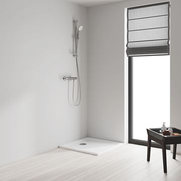 GROHE NEW TEMPESTA 100 sprchová súprava 4-dielna, ručná sprcha pr. 100 mm, 2 prúdy, tyč, hadica, polička, chróm 27926001 Obrázek - fotka