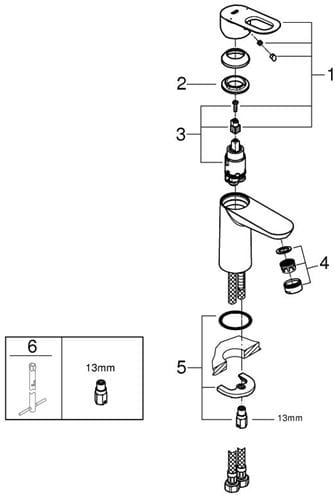 GROHE BAULOOP umývadlová stojanková batéria, chróm 23337000 Obrázek - fotka
