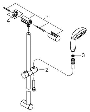 GROHE NEW TEMPESTA 100 sprchová súprava 3-dielna, ručná sprcha pr. 100 mm, 2 prúdy, tyč, hadica, Water Saving, chróm 2759810E Obrázek - fotka
