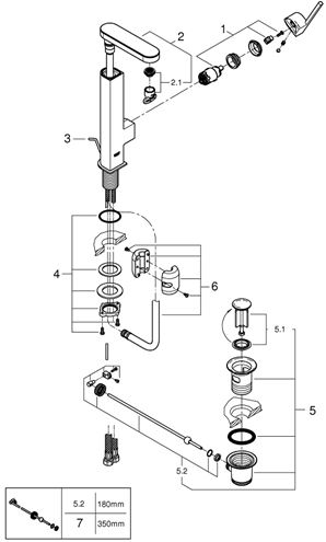 GROHE PLUS umývadlová stojanková batéria, s odtokovou súpravou, chróm 23843003 Obrázek - fotka