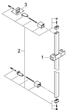 GROHE EUPHORIA CUBE sprchová tyč 920 mm s držiakom, chróm 27841000 Obrázek - fotka