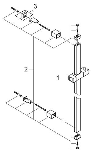 GROHE EUPHORIA CUBE sprchová tyč 920 mm s držiakom, chróm 27841000 Obrázek - fotka