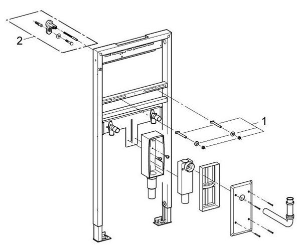 GROHE RAPID SL montážny rám pre umývadlo a batériu 113 cm, so sifónom 38625001 Obrázek - fotka
