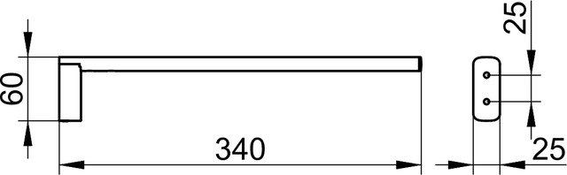 KEUCO EDITION 400 držiak uteráka 340 mm, chróm 11522010000 Technický nákres