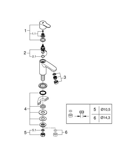 GROHE EUROSTYLE COSMOPOLITAN umývadlová stojanková batéria pre jednu vodu, chróm 23039002 Obrázek - fotka