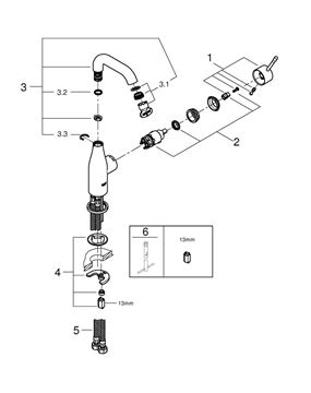 GROHE ESSENCE NEW umývadlová stojanková batéria, chróm 23463001 Obrázek - fotka