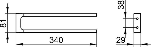 KEUCO EDITION 11 držiak uterákov 340 mm, dvojramenný, chróm 11119010000 Technický nákres