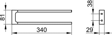 KEUCO EDITION 11 držiak uterákov 340 mm, dvojramenný, chróm 11119010000 Technický nákres