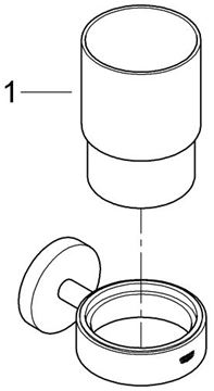 GROHE ESSENTIALS nástenný pohárik, sklo, chróm 40447001 Obrázek - fotka