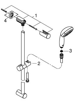 GROHE NEW TEMPESTA 100 sprchová súprava 3-dielna, ručná sprcha pr. 100 mm, 3 prúdy, tyč a hadica, chróm 27794001 Obrázek - fotka