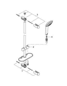 GROHE EUPHORIA 110 MONO sprchová súprava 4-dielna, ručná sprcha pr. 115 mm, tyč, hadica, polička, chróm 27266001 Obrázek - fotka