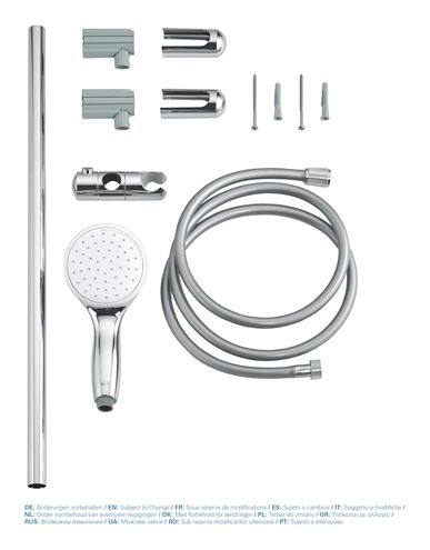 GROHE NEW TEMPESTA 100 sprchová súprava 3-dielna, ručná sprcha pr. 100 mm, 2 prúdy, tyč, hadica, chróm 27598001 Obrázek - fotka