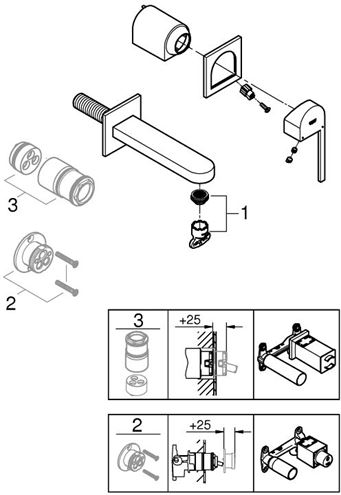 GROHE PLUS umývadlová podomietková batéria, chróm 29306003 Obrázek - fotka
