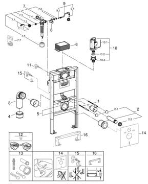 GROHE RAPID SL montážny prvok pre WC 100 cm, so splachovacou nádržkou 38525001 Obrázek - fotka