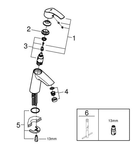 GROHE EUROSMART umývadlová stojanková batéria, chróm 23324001 Obrázek - fotka