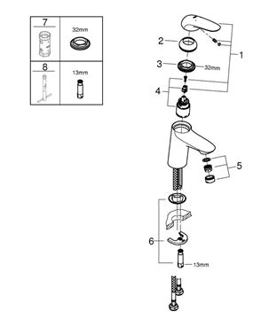 GROHE EUROSTYLE umývadlová stojanková batéria, chróm 23715003 Obrázek - fotka