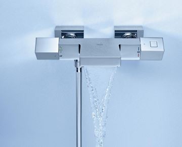 GROHE GROHTHERM CUBE vaňová nástenná termostatická batéria, s prepínačom, chróm 34497000 Obrázek - fotka