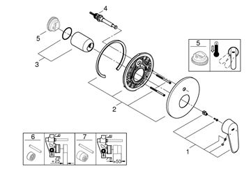 GROHE EURODISC COSMOPOLITAN vaňová podomietková batéria, s prepínačom, chróm 19548002 Obrázek - fotka