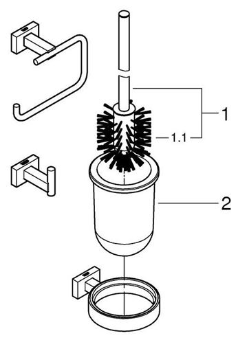 GROHE ESSENTIALS CUBE sada doplnkov pre WC a kúpeľňu, chróm 40757001 Obrázek - fotka